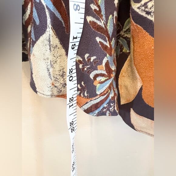 Free People Island Time Blue Floral Wide Leg Jumpsuit One Shoulder cropped boho - Picture 8 of 12